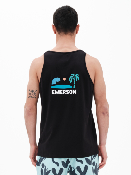 EMERSON ABSTRACT TROPICAL WAVE GRAPHIC MEN'S TANK