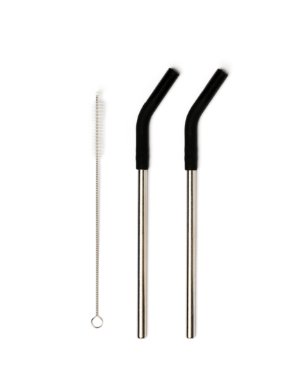 DRINKING ECO INOX STRAWS WITH CLEANING BRUSH 2 PCS