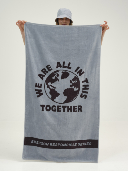 WMERSON WE ARE ALL IN THIS TOGETHER TOWEL 86cm X 160cm