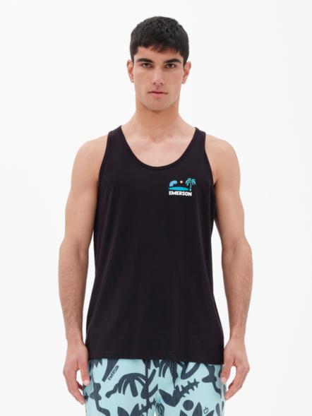 EMERSON ABSTRACT TROPICAL WAVE GRAPHIC MEN'S TANK