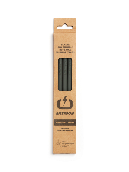 EMERSON REUSABLE SILICONE ECO STRAWS (3 Pcs Package)