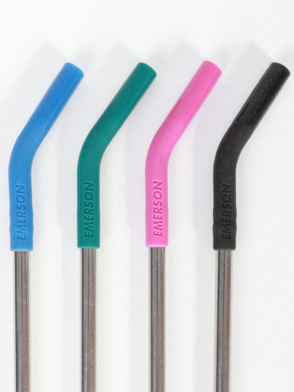 EMERSON REUSABLE INOX DRINKING ECO-STRAWS WITH CLEANING BRUSH (4 Pcs Package)
