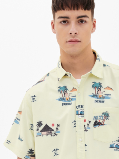 EMERSON MEN'S TROPICAL SHORT SLEEVE STRETCH SHIRT