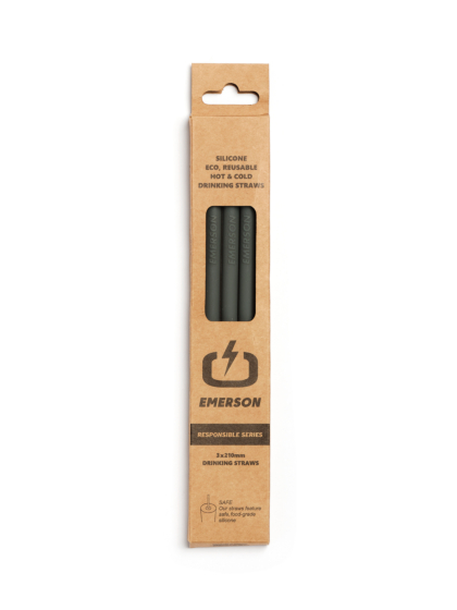 EMERSON REUSABLE SILICONE ECO STRAWS (3 Pcs Package)