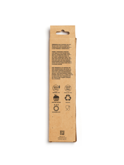 DRINKING ECO INOX STRAWS WITH CLEANING BRUSH 2 PCS