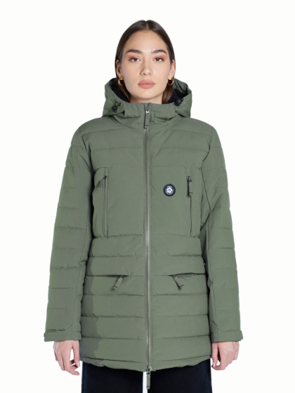 EMERSON WOMEN'S HOODED LONG PUFFER JACKET