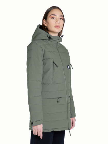 EMERSON WOMEN'S HOODED LONG PUFFER JACKET