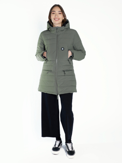 EMERSON WOMEN'S HOODED LONG PUFFER JACKET