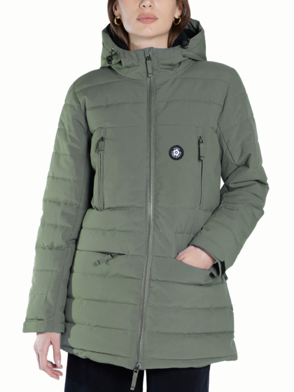 EMERSON WOMEN'S HOODED LONG PUFFER JACKET