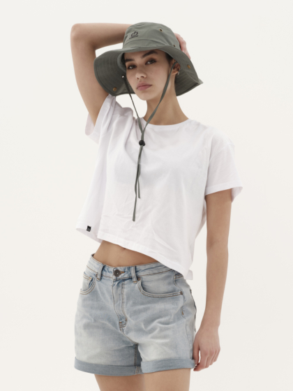 EMERSON ΓΥΝΑΙΚΕΙΟ ΜΟΝΟΧΡΩΜΟ CROP T-SHIRT