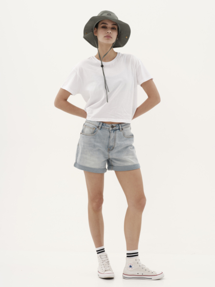 EMERSON ΓΥΝΑΙΚΕΙΟ ΜΟΝΟΧΡΩΜΟ CROP T-SHIRT