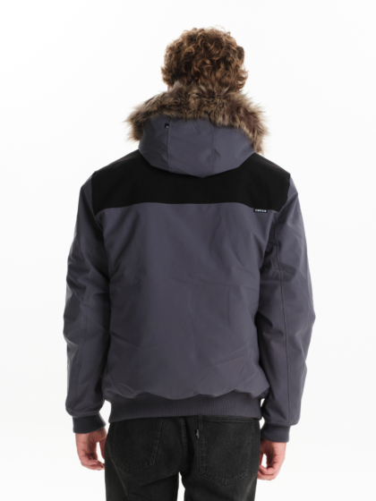 EMERSON MEN’S BOMBER JACKET WITH FUR TRIMMED HOOD