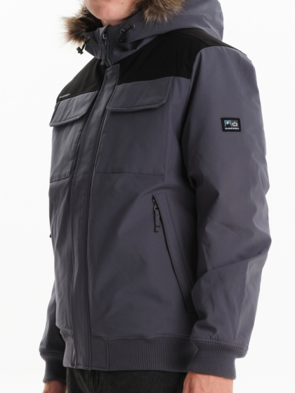 EMERSON MEN’S BOMBER JACKET WITH FUR TRIMMED HOOD