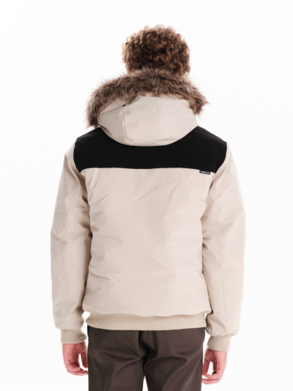 EMERSON MEN’S BOMBER JACKET WITH FUR TRIMMED HOOD