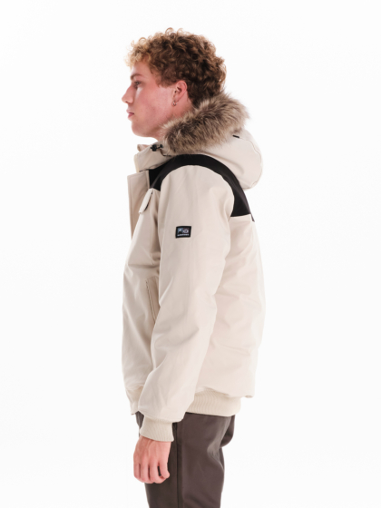 EMERSON MEN’S BOMBER JACKET WITH FUR TRIMMED HOOD