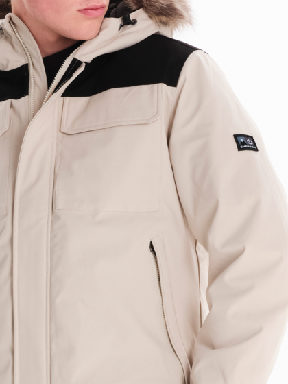 EMERSON MEN’S BOMBER JACKET WITH FUR TRIMMED HOOD
