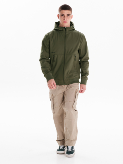 EMERSON MEN’S HOODED BONDED BOMBER JACKET