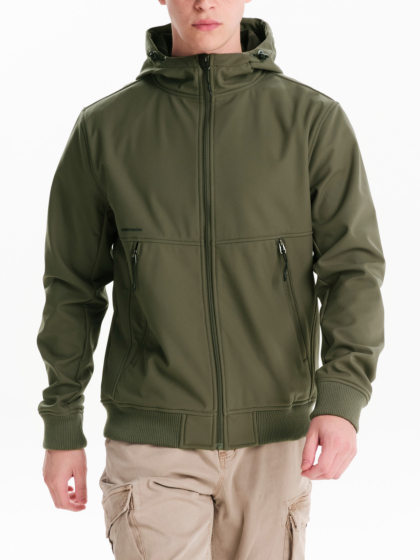 EMERSON MEN’S HOODED BONDED BOMBER JACKET