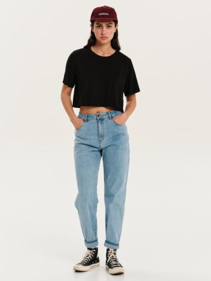 EMERSON SOLID WOMEN’S SHORT SLEEVE CROP T-SHIRT