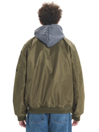 EMERSON MEN’S FLIGHT JACKET WITH DETACHABLE HOOD