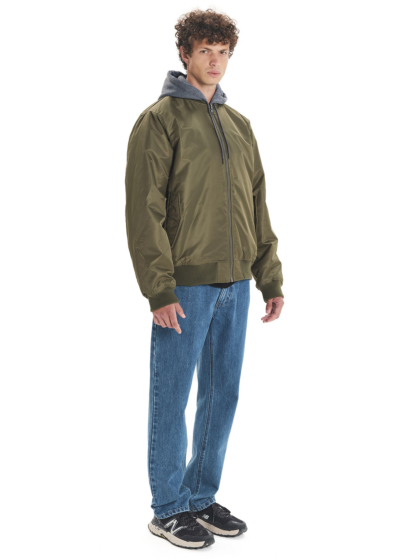 EMERSON MEN’S FLIGHT JACKET WITH DETACHABLE HOOD