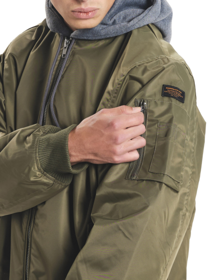 EMERSON MEN’S FLIGHT JACKET WITH DETACHABLE HOOD