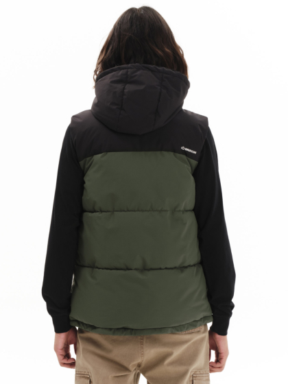 EMERSON MEN’S PUFFER VEST WITH DETACHABLE HOOD