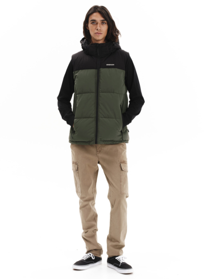 EMERSON MEN’S PUFFER VEST WITH DETACHABLE HOOD