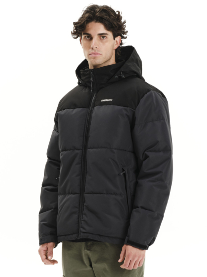 EMERSON MEN’S PUFFER JACKET WITH ROLL-IN HOOD