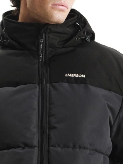EMERSON MEN’S PUFFER JACKET WITH ROLL-IN HOOD