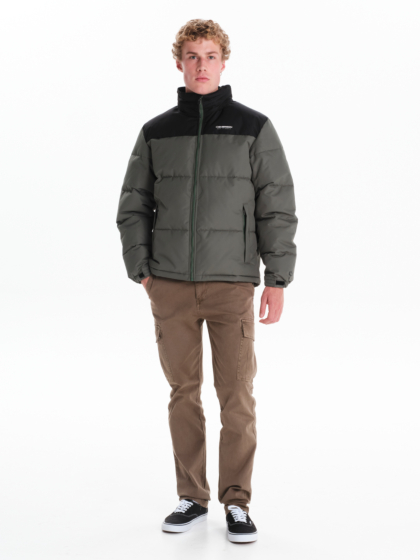 EMERSON MEN’S PUFFER JACKET WITH ROLL-IN HOOD