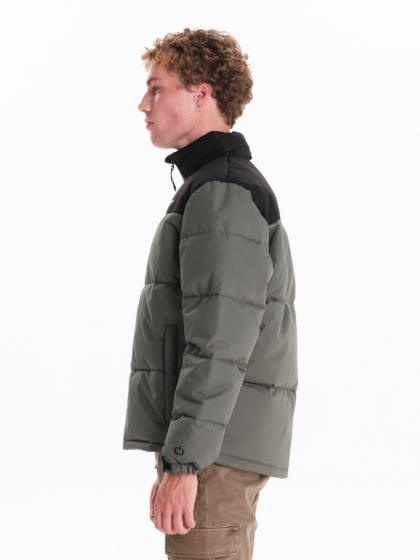EMERSON MEN’S PUFFER JACKET WITH ROLL-IN HOOD