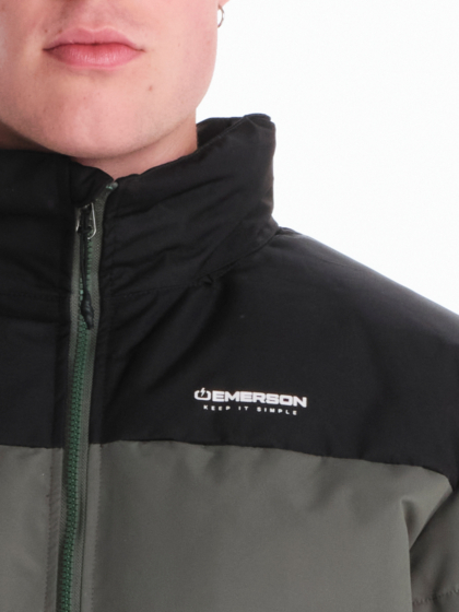 EMERSON MEN’S PUFFER JACKET WITH ROLL-IN HOOD