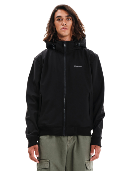 EMERSON MEN’S BONDED BOMBER JACKET WITH DETACHABLE HOOD