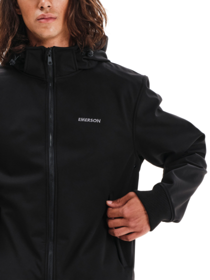 EMERSON MEN’S BONDED BOMBER JACKET WITH DETACHABLE HOOD