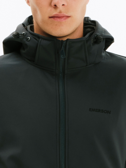 EMERSON MEN’S BONDED BOMBER JACKET WITH DETACHABLE HOOD