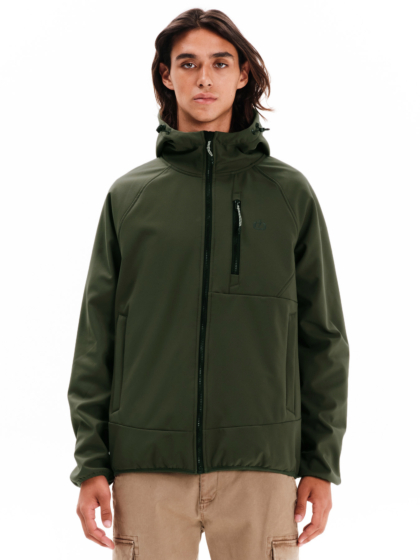 EMERSON MEN’S HOODED RAGLAN BONDED JACKET