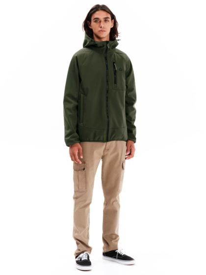 EMERSON MEN’S HOODED RAGLAN BONDED JACKET