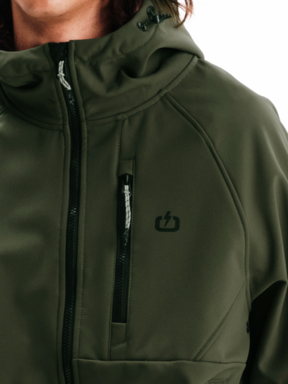 EMERSON MEN’S HOODED RAGLAN BONDED JACKET