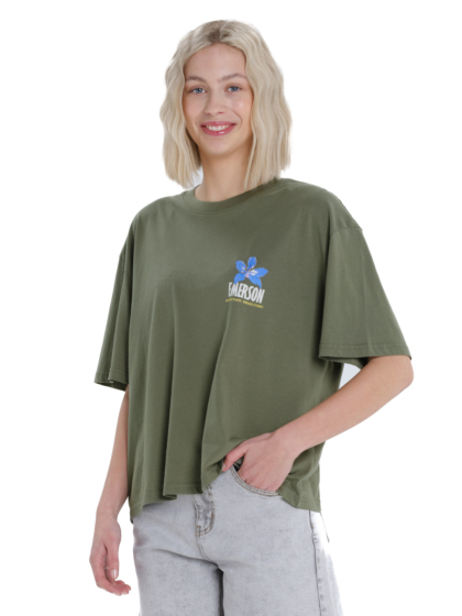 EMERSON ΓΥΝΑΙΚΕΙΟ BOXY ΚΟΝΤΟΜΑΝΙΚΟ T-SHIRT