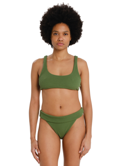 EMERSON RIB SCOOP BRALETTE WOMEN'S BIKINI SET