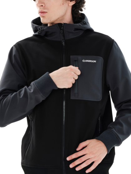 EMERSON MEN'S HOODED BONDED BOMBER JACKET