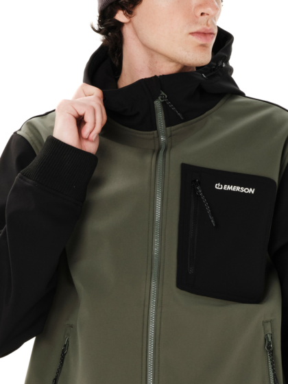 EMERSON MEN'S HOODED BONDED BOMBER JACKET