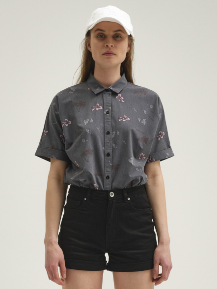 ALOHA FROM HAWAII REPREVE SHORT SLEEVE CROPPED SHIRT
