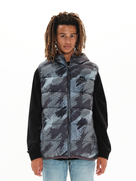 EMERSON MEN'S HOODED PUFFER VEST JACKET