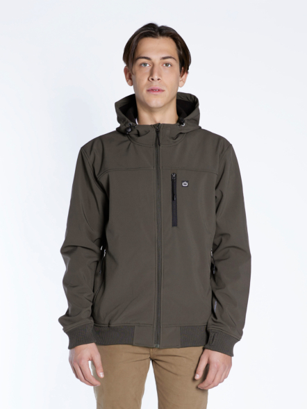 EMERSON MEN'S HOODED BONDED BOMBER JACKET