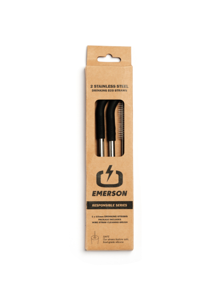 DRINKING ECO INOX STRAWS WITH CLEANING BRUSH 2 PCS