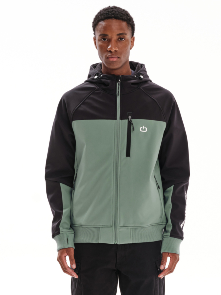 EMERSON MEN’S RAGLAN HOODED BONDED BOMBER JACKET