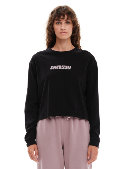 EMERSON WOMEN’S LOGO LONG SLEEVE CROP T-SHIRT