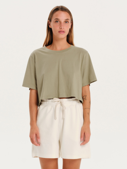 EMERSON SOLID WOMEN’S SHORT SLEEVE CROP T-SHIRT